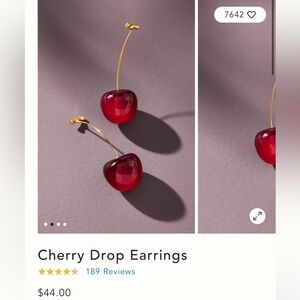 Anthropologie Cherry Drop Earrings